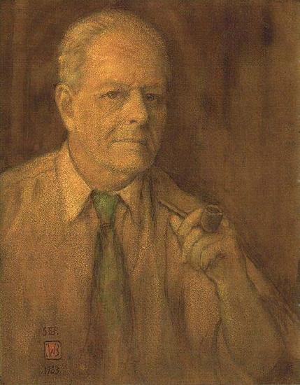 Charles W. Bartlett Watercolor self-portrait of Charles W. Bartlett, 1933, private collection France oil painting art